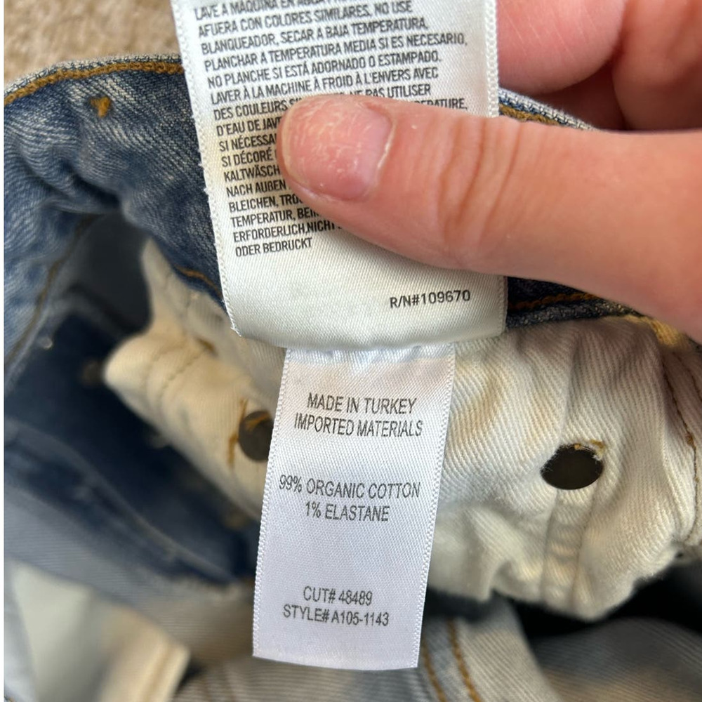 Agolde Remy High-Rise Straight Jeans Slim Button Fly Denim Blue Size 25 - Picture 6 of 8